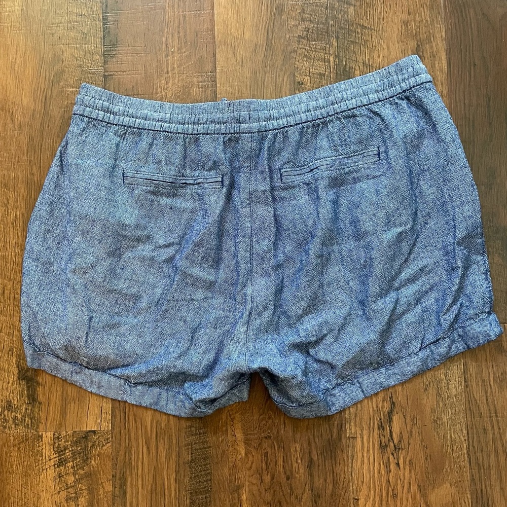 OLD NAVY denim linen blend drawstring shorts size XL - Picture 2 of 6